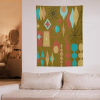 ICMOLYYENLO Boho Medieval Cat Tapestry, Abstract Atomic Starburst Geometric Aesthetic Art Wall Hanging For Bedroom Living Room Dormitory 30x40 Inches