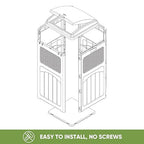 Patiowell 36 Gallon Outdoor Trash Can, Resin Outdoor Garbage Can with Lid for Patio, Backyard, Deck, Gray (2 Pack)