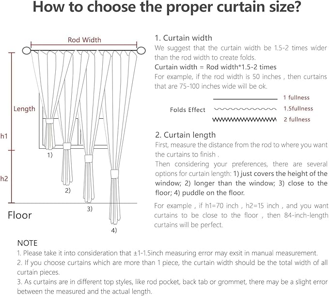 Joydeco Linen Curtains 90 Inch Length 2 Panel Sets,Light Filtering Curtains for Bedroom 52 Inch Wide Living Room Drapes with Back Tabs & Rod Pockets (W52 x L90 Inch, Linen)