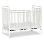 Namesake Abigail 3-in-1 Convertible Metal Crib in Washed White, Greenguard Gold Certified