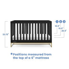 Delta Children Jade 4-in-1 Convertible Crib - Greenguard Gold Certified, Ebony/Bronze