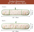 Maison d' Hermine Double Oven Mitts 100% Cotton Double Oven Glove (7"x35") | Heat Resistant BBQ Cooking Gloves with Loop Baking Grilling Kitchen Hotel Home Farmhouse Spring Summer - Botanical Fresh