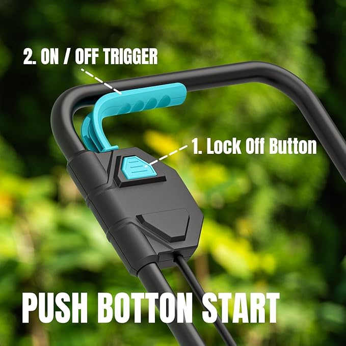 Electric Lawn Mower with Brushless Motor, 20V 13.2 inch Cordless Lawn Mower with 5-Position Cutting Height Adjustment, 2x4.0Ah Battery and Charger Included