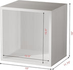 Magic DIY Cube Storage Organizer -Cube Storage Shelf -Wood Storage Cubes -Stackable Cubes Perfect for Books Clothes Toy(Pure White-Washed, General Cube)