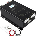 WZRELB 4000W Split Phase Pure Sine Wave Inverter,24V DC to 120V 240V AC, 4 AC Outlets, Hardwire Terminal,High Efficiency up to 91.6%