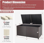 Tangkula 175 Gallon Outdoor Storage Box, Wicker Patio Deck Box with 2 Universal Wheels and Waterproof Zippered Liner, Outdoor Storage Container for Cushions, and Garden Tools