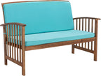 SAFAVIEH Outdoor Collection Rocklin Natural/ Aqua Cushion 4-Piece Conversation Patio Set