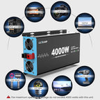 New 24V 4000 Watts Pure Sine Wave Inverter, 24V DC to 110V AC Power Inverter with 4 AC Outlets, USB Port, Type-C Port for Truck, Vehicle, Power Outage, Remote Control with LCD Screen