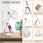 LED Desk Lamp, 180° Adjustable Desk Lamp for Home Office, Swing Arm Dimmable LED Table Lamp with Wireless Charger for Table Bedside Home Office Study, 6500K, 7W