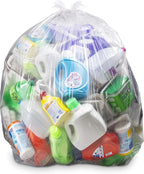 Veska 55-60 Gallon Trash Bags, Large Clear Garbage Bags,150 Bags Bulk Can Liners Perfect for Office, Waste, and Storage Use, Recycling, Yard Waste, and Leaf Collection, Rollaway Bin Liners