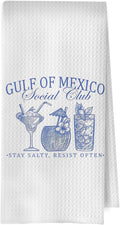 Mexico Political Kitchen Towels - Funny Cocktail Gifts Decorative Waffle Dish Towels, Cocktail Gifts Hand Towel, Mexico Coastal Beach Tea Towel, 16x24 Inches