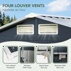 5x3 FT Outdoor Metal Storage Shed, Double Door, 1 Clear Window, Tool Shed for Garden, Patio, Backyard