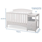 Delta Children Abby Convertible Crib 'N' Changer + Changing Pad and Cover [Bundle], Bianca