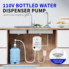 Bottled Water Dispenser Pump System for Home，2L Flow Drinking Water Pump Dispensing Single Inlet for 5 Gal，110V Electric Water Jug Bottle Pump for Coffee Ice Machines Refrigerator Faucet