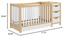 Graco Remi 4-In-1 Convertible Crib & Changer With Drawer (White & Natural) – GREENGUARD Gold Certified, Crib And Changing-Table Combo, Includes Changing Pad, Converts To Toddler Bed, Full-Size Bed
