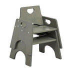 ECR4Kids Stackable Wooden Toddler Chair, 8in, Kids Furniture, Grey Wash, 2-Pack