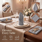 Urban Villa Cloth Napkins Cotton 20x20 (Set of 12) Gray