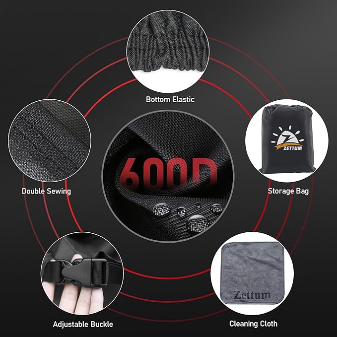 Zettum Snow Blower Cover - 600D Snowblower Covers Waterproof Heavy Duty, Outdoor Snow Thrower Cover Universal Fit for EGO, Honda, Ryobi, Cub Cadet, Ariens, Troy Bilt, Snow Joe, Toro and PowerSmart