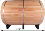 ZONEMEL Outdoor Barrel Steam Sauna, Canadian Red Cedar Sauna Room for 2 Person with 4.5KW ETL Certified TOULE Heater, Rocks, 8mm Tempered Glass, Waterproof System