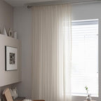 Sutuo Home Boho Curtain Crochet Lace Semi-Sheer Florals Hollow Knitted Handmade Tassels, Rod Pocket Window Treatment Vintage Rustic Farmhouse Drapes for Living Bedroom, 1 Panel 59" W x 108" L, Beige