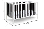 Baby Cache Deux Remi Island 3-in-1 Convertible Crib (Do Re Me) White & Black