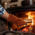 OZERO 932°F Heat Resistant Gloves: Welding Gloves Men Women, Brown, 14-Inch | 1.2 mm Split Cowhide, Reinforced Palm, Long Cuff, for MIG TIG Stick Forge BBQ Grill Fireplace Fire Pit Wood Stove Oven