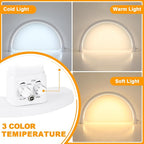 Super Bright Half Moon Light for Nail Desk, Upgrade Nail Lamp for Desk with Stepless Dimming, Half Moon Desk Lamp 3 Color Temperature