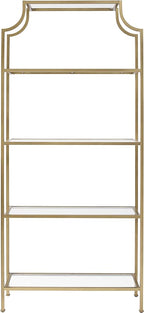 Crosley Furniture Aimee Etagere Bookcase - Gold and Glass