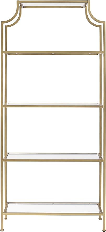 Crosley Furniture Aimee Etagere Bookcase - Gold and Glass