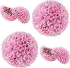 Goplus 11 Inch Topiary Balls Artificial Outdoor Set of 2, Faux Boxwood Ball, Fake Plant Sphere, Round Artificial Plant Balls for Front Door, Porch, Backyard, Balcony, Home Décor (Pink)