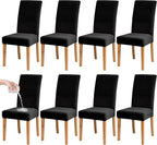 BIETYONE Waterproof Dining Chair Covers, Stretch Seat Protector, Washable | 8 Pack, Waterproof, Stretch Fit, Washable, Spill Resistant, Soft, Dining Chair Covers, Seat Protector