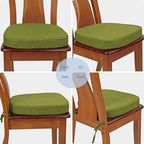 BUYUE Thickened 2.5" Dining Chair Cushions Set of 4, U-Shape High Density Foam Comfortable Chair Pads for Kitchen, Slip Resistant Indoor Seat Cushions (4 PCS, Grass Green)