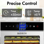 Food Dehydrator Machine 12 Stainless Steel Trays 1000W Meat Dehydrator for Home Use, 24H Timer & 195℉ Temperature Control Food Dryer for Jerky Fruit Herbs Mushroom Dog Treats