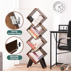 Yoobure Small Bookshelf, Tall 4-Tier Book Shelf, Wood Bookcase Book Organizer, Industrial Bookshelves Floor Standing for CDs/Books in Small Spaces, Bedroom, Living Room, Home Office