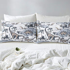 Erosebridal Kids Dinosaur Comforter Set, Dino Palm Tree Bedding Set Full Size for Boys Teens Adult Bedroom, Ancient Animal Duvet Sets Mountain Tropical Botanical Quilted Duvet with 2 Pillow Cases
