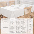 Smiry Rectangle Waterproof Heavy Duty Vinyl Tablecloths, 70 x 90 Inch | Wipeable Washable Floral Embossed Table Cover for Kitchen and Dining Room, Indoor & Outdoor Use, White