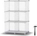 HOMIDEC Wire Cube Storage, Storage Shelves 6 Cube Bookshelf Bookcase Closet Organizer and Storage, Wire Storage Shelves Multi-Use DIY Storage Cube Shelf for Books, Toys, Clothes, Tools