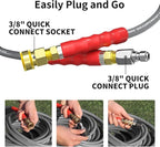 Pressure Washer Hose 200FT, 4200PSI 1/4 Inch Kink Resistant Power Washer Extension Hose, Flexible Heavy Duty Replacement Hose, Compatible with M22 14mm Fittings, High Tensile Wire Braid