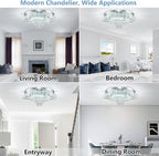 21 Inch Crystal Chandelier LED Flush Mount Ceiling Light Fixtures Luxury Chandeliers for Living Room Bathroom Bedroom Entrance Dining Room(Cool White)