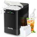 Aeitto Nugget Ice Maker 40Lbs/24H, Countertop Soft Chewable Ice Pebble Ice Machine, One-Click Operation, Auto Self-Cleaning Ice Makers with Scoop&Basket for Home, Office, Kitchen, Party (Black)