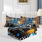 Axolotl Quad Bike Bedding Set Queen,Dirt Bike Comforter Set,Extreme Sports Bedding Set,Sports Theme Comforter Set,Tractor Truck Bedding,Motorcycle Comforter for Kids Boys Teens,1 Quilt 2 Pillowcases