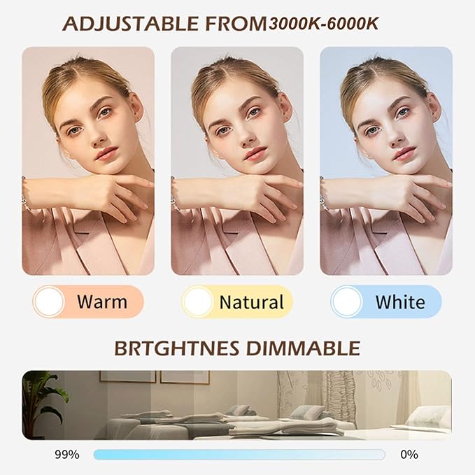 Half Moon Light for Nails Desk, 3000K‑6000K LED Dimmable Half Moon Desk Lamp Eye , 22 Inch Half Moon Fill Light for Beauty Skincare Lash Extension Tattoo Nail Art (US Plug)