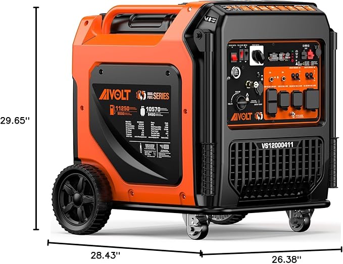AIVOLT 11250 Wattages Dual Fuel Portable Inverter Generator Super Quiet Gas Propane Powered Remote/Electric Start Outdoor Generator ATS Ready for Home Back Up Food Truck, 50 State Approved