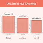 SMIRLY Plastic Cutting Board Set 3 Pieces, Non-Slip Dishwasher Safe Chopping Boards for Kitchen, Pink