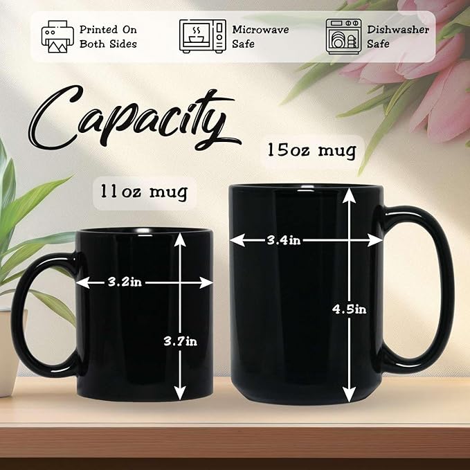 Personalized Love Heart Ceramic Mug, Custom Name Black Cup 11oz Or 15oz, Customized Celestial Themed Coffee Mug, Valentine's Day Themed Keepsake Cup, Gift For Him Her, Heart Mug