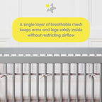 BreathableBaby Breathable Mesh Liner for Full-Size Cribs, Classic 3mm Mesh, White (Size 2FS Covers 2 Sides)