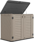 HOMSPARK Outdoor Storage shed, 26 Cu.ft Outdoor Storage Box Waterproof, Outdoor Storage Cabinet for Bike, Garbage Cans, Lawnmower, Garden Accessories, Waterproof, Lockable