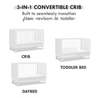 DaVinci Otto 3-in-1 Convertible Crib in White with Acrylic Slats, Greenguard Gold Certified