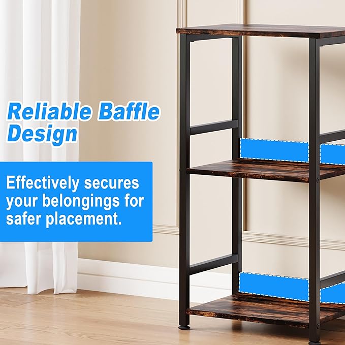 Small Bookshelf for Small Spaces, 3 Tier Small Book Shelf Organizer, Narrow Bookcase for Small Spaces, Small Bookcase for Bedroom, Living Room, Home, Office, 120 lbs Weight Capacity (Brown)