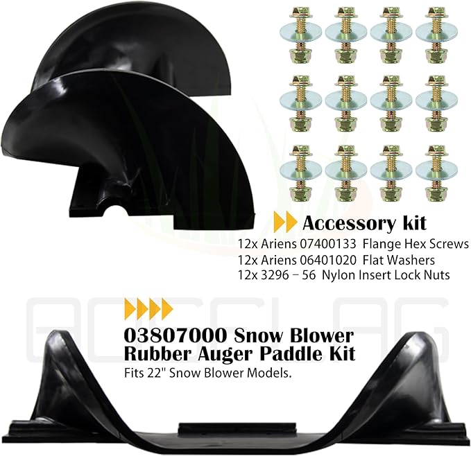 03807000 Snow Blower Auger Paddle Replaces Ariens 03807000 Auger Blade for Ariens 522 Snowblower Paddles Ariens SS522E Paddle Ariens SS322, SS322E, SS522, SS722, SS722C, 938017, 22" Snowblower